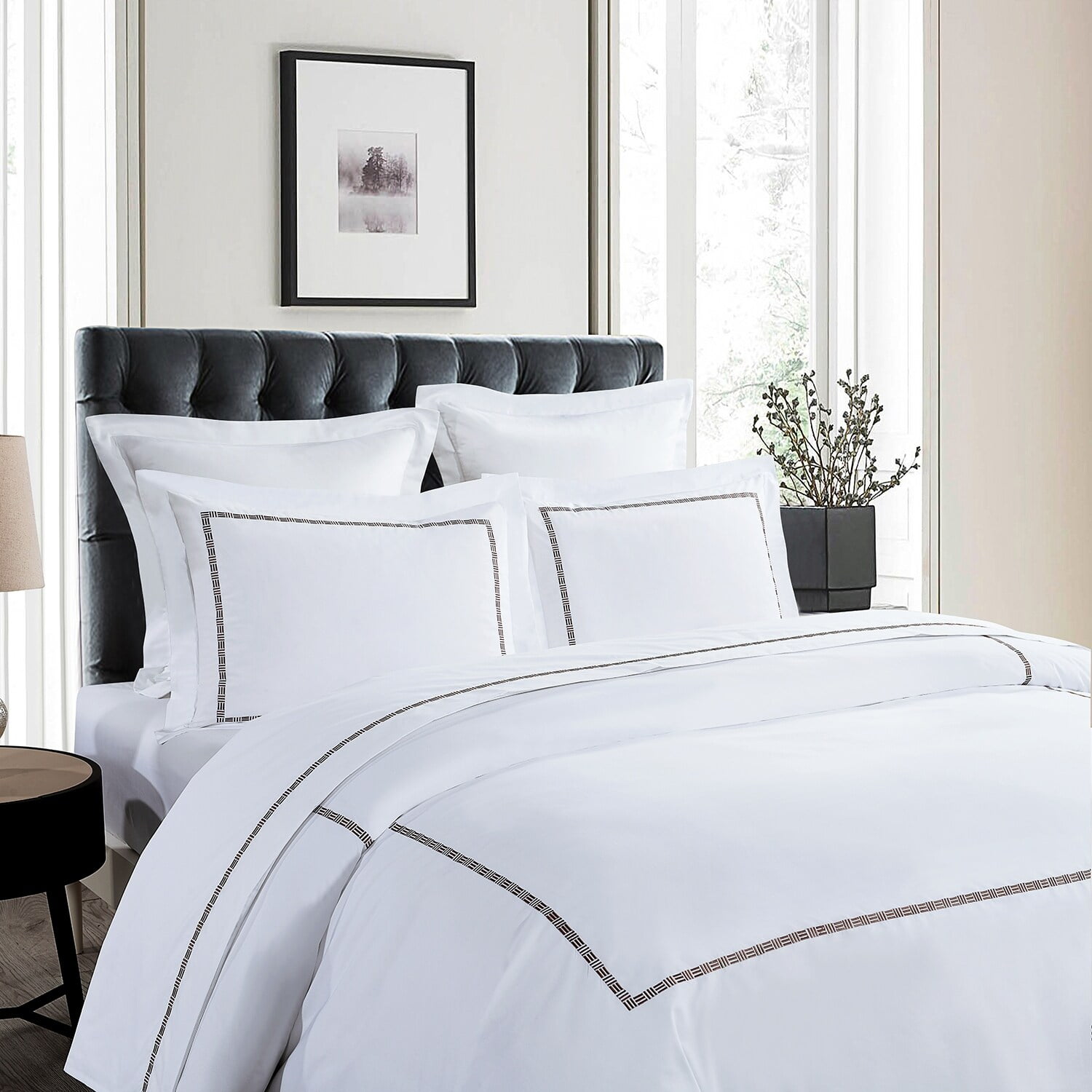 Twin White Cotton Patterned Bedspread Cover