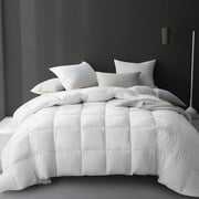 Hotel Grand White Goose Feather Down Fiber Comforter Twin Size, All Season Warmth