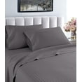 thumbnail image 1 of Hotel London 600 Thread Count 100% Cotton Deep Pocket Striped Sheet Set (Full, Gray), 1 of 2