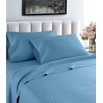 thumbnail image 1 of Hotel London 600 Thread Count 100% Cotton Deep Pocket Striped Sheet Set (Full, Teal), 1 of 1