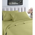 thumbnail image 1 of Hotel London 600 Thread Count 100% Cotton Deep Pocket Striped Sheet Set (Queen, Sage), 1 of 2