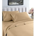thumbnail image 1 of Hotel London 600 Thread Count 100% Cotton Deep Pocket Striped Sheet Set (Twin, Taupe), 1 of 2
