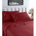 thumbnail image 1 of Hotel Luxurious 1200 Thread Count 100% Egyptain Cotton 3-Piece Deep Pocket Stripe Sheet Set (Twin, Burgundy), 1 of 5