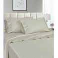 thumbnail image 1 of Hotel Luxurious 1200 Thread Count 100% Egyptain Cotton 4-Piece Deep Pocket Stripe Sheet Set (Full, Ivory), 1 of 3
