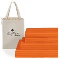 thumbnail image 1 of Couture Charm Hotel Luxury 500-TC Giza Cotton RV-Short-Queen Size 4-Pcs Sheet Set Fits Upto 10-12" Deep Pocket (Stripe, Orange), 1 of 4