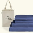 thumbnail image 1 of Couture Charm Hotel Luxury 500-TC Egyptian Cotton Twin Size 4-Pcs Sheet Set Fits Upto 24-26" Deep Pocket (Solid, Medium Blue), 1 of 4
