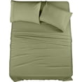 thumbnail image 1 of Couture Charm Hotel Luxury 500-TC Peruvian Pima Cotton Split-Queen Size 5-Pcs Sheet Set Fits Upto 7-9" Deep Pocket (Solid, Moss), 1 of 3