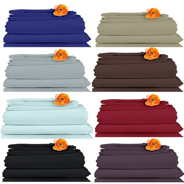 Hotel Luxury Bed Sheets Set 4 Piece Super Soft 1800 Thread Count