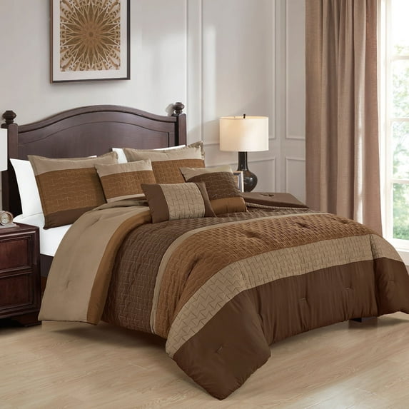 JCrown 6 Piece Bed in Bag Comforter Set - Geometric or Striped Pattern in Southwest Colors - Ultra Soft All Season Bed Set for Your Bedroom (Ghayth, King)