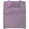 thumbnail image 1 of Lux Decor Twin-XL Bed Sheet Set 3 Piece, Soft Microfiber, Deep Pockets - Quatrefoil Pattern, 1 Fitted & 1 Flat Sheet, 1 Pillowcase, Purple, 1 of 8