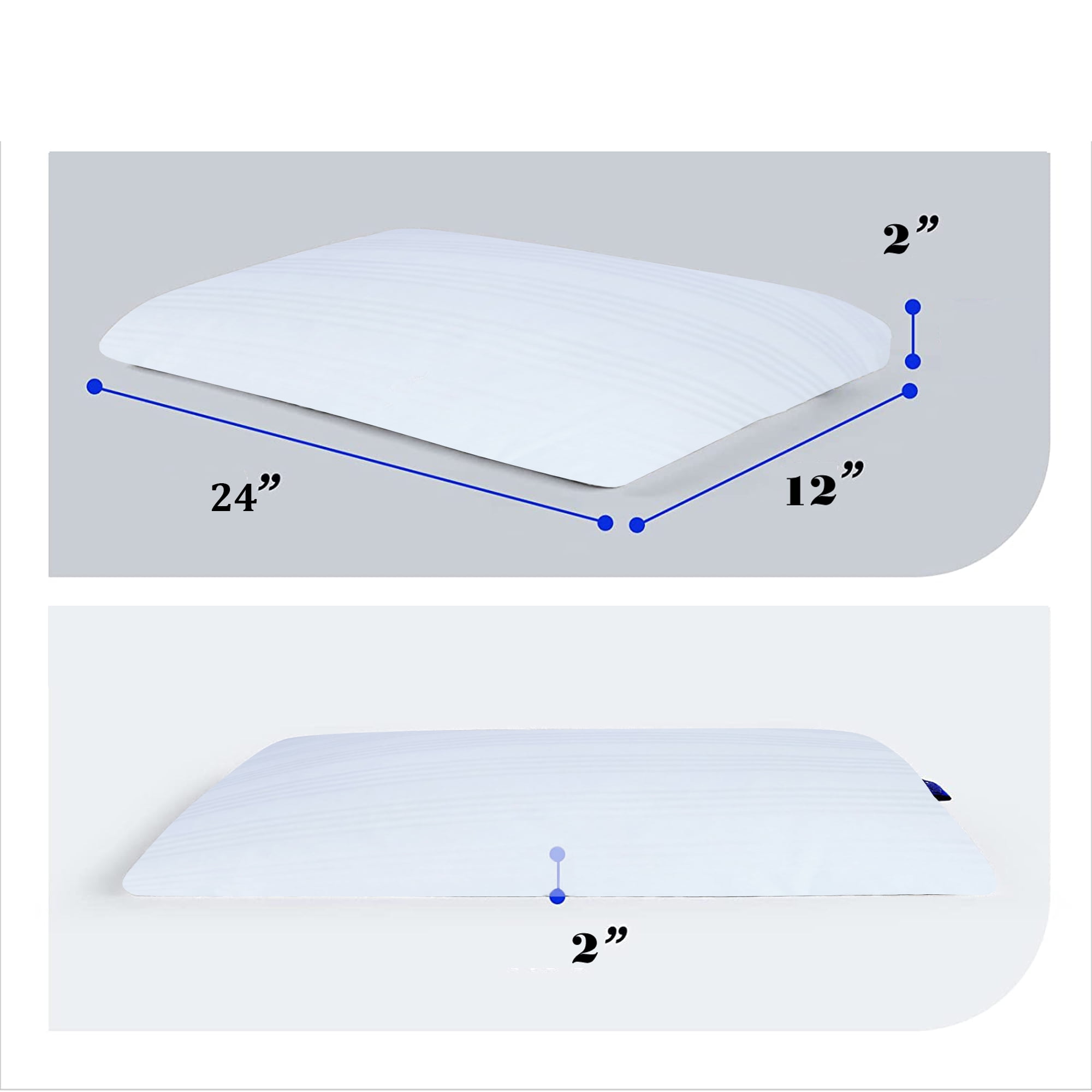 Standard Size Light Blue Cotton Down Pillow
