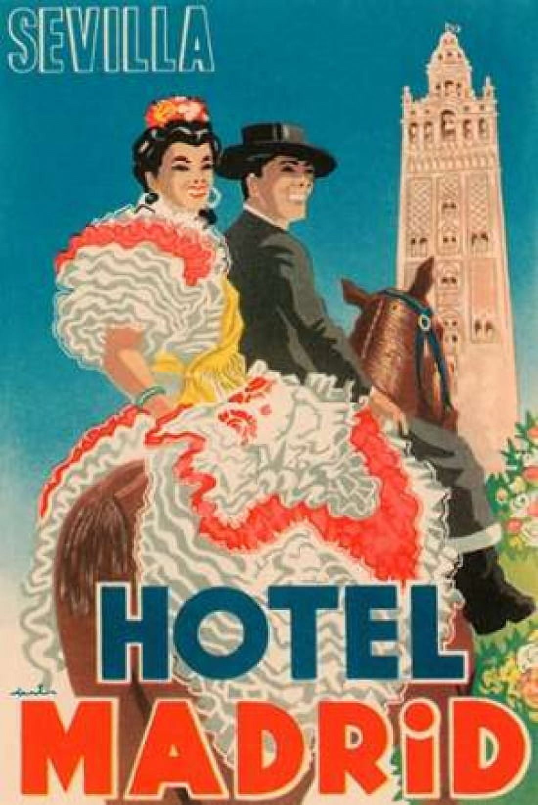 Hotel Madrid Canvas Art - Retrotravel (12 x 18)