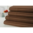 thumbnail image 1 of 1800 Count Bamboo Egyptian Comfort Extra Soft Striped Bed Sheets 4 Piece Set - 6 Colors - Queen / Brown, 1 of 2