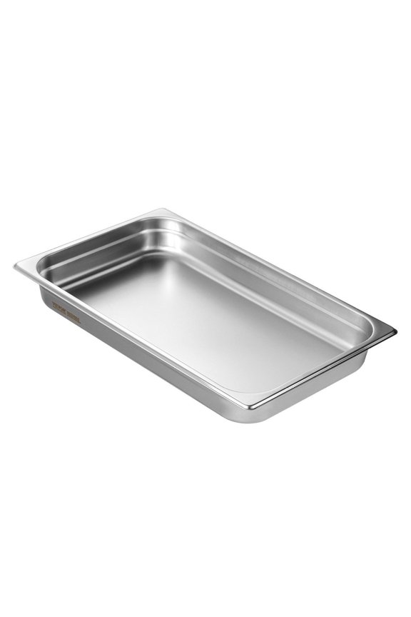 Hotel Pans 6 Pack Full Size - 2.5 Inch Deep Stainless Steel Restaurant Pans - Anti-Jam Design - Catering Food Storage - Industrial Kitchen & Scientific Use