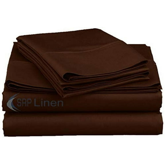 Hotel Quality 4-Piece Sheet Set with 9'' Deep Pocket Solid Pattern, Soft 800 Thread Count Egyptian Cotton (Cal-King, Chocolate)