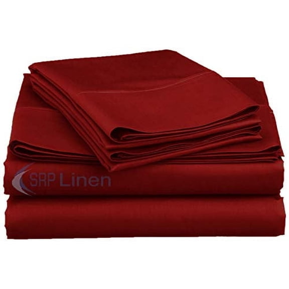 Hotel Quality 4-Piece Sheet Set with 9'' Deep Pocket Solid Pattern, Soft 800 Thread Count Egyptian Cotton (Full, Burgundy)