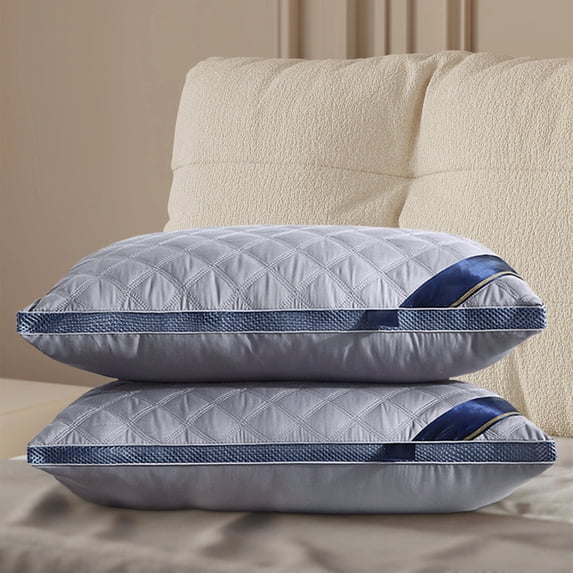 Hotel Quality Bed Pillow White Microfiber Filled Supportive Cooling Breathable Corner Propped Design for Back Stomach Side Sleeping Machine Washable Bedroom Pillow