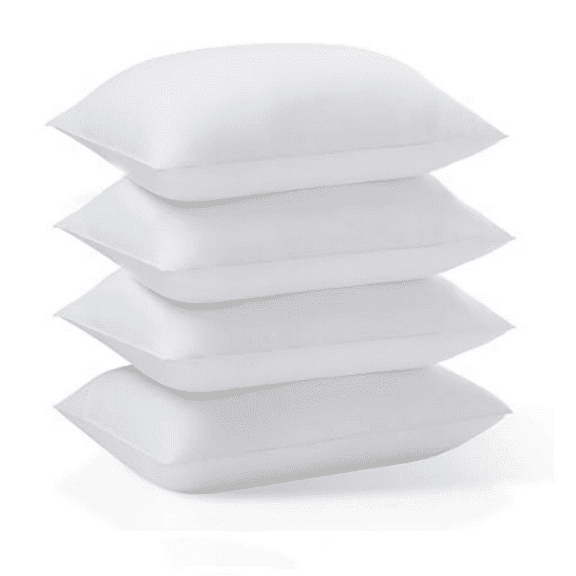 Hotel Quality Bed Pillows for ,Premium 3D Plush Fiber-Reduces Neck Pain,Breathable Cooling Cover Skin-Friendly, Standard (Pack of 4), White 4 Count
