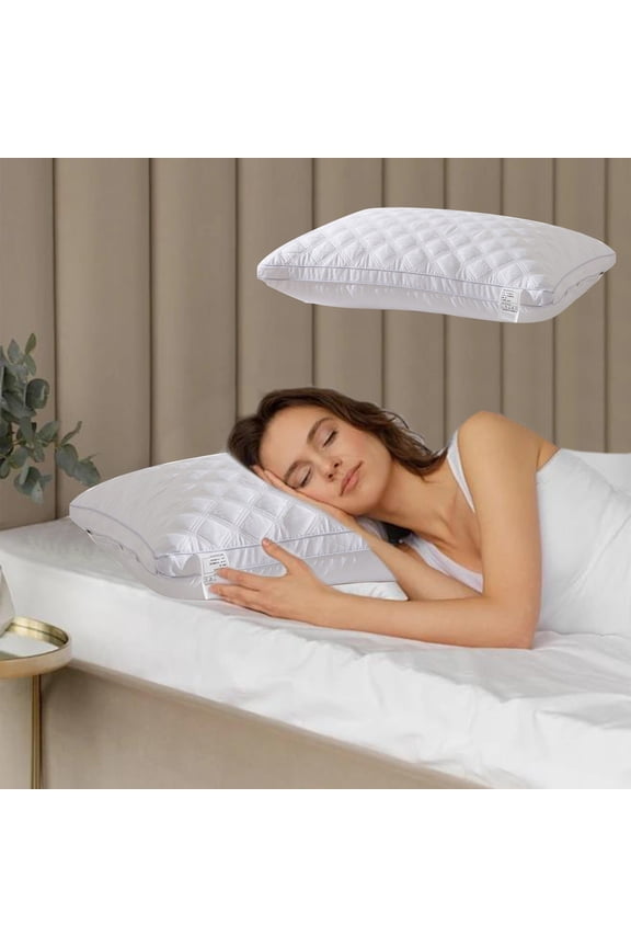 Hotel-Quality Down Alternative Pillow | Soft Supportive Bed Pillow for Side Back & Stomach Sleeping | 27x17 Inch Premium Polyester Fill |
