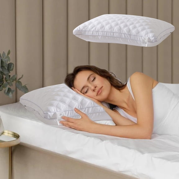 Hotel-Quality Down Alternative Pillow | Soft Supportive Bed Pillow for Side Back & Stomach Sleeping | 27x17 Inch Premium Polyester Fill |