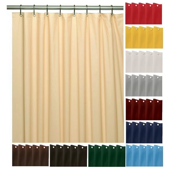 Hotel Quality Heavy Shower Curtain Liner with Rustproof Metal Grommet and 3 Magnetic Weights 70 x 72 in, Sand