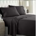 thumbnail image 1 of Hotel Quality Sheet-Set King Size – Solid Black Luxury Double Brushed 100% Microfiber , Easy Fit Wrinkle and Fade Resistant, 30” inch deep pocket by Splendid, 1 of 3