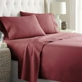 thumbnail image 1 of Hotel Quality Sheet-Set Twin Size – Solid Burgundy Luxury Double Brushed 100% Microfiber , Easy Fit Wrinkle and Fade Resistant, 18” inch deep pocket by Splendid, 1 of 3