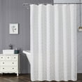 thumbnail image 1 of Hotel Quality White Polyester Fabric Shower Curtain 71x71 Waterproof Mildew Resistant Machine Washable Floral Bathroom Curtain Set with Hooks, 1 of 6
