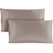 Hotel Sheets Direct Pillowcase Set – 2 Queen/Standard Cooling Pillow Cases - 20 x 30 Inch Bamboo Derived Covers – Sand