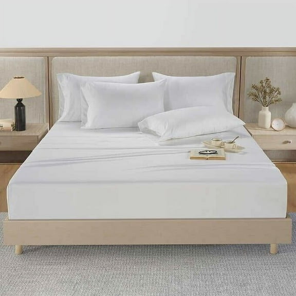 Hotel Signature 800 Thread Count XL Staple Cotton Sheet Set 6-Piece, White Queen