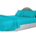 thumbnail image 1 of Hotel Soft 600-Thread Count Soft Egyptian Cotton Easy Care 4-PCs Sheet Set Fit upto 9-12" Inch Deep Pockets Solid Pattern ( Grand King, Turquoise ), 1 of 1