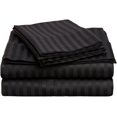 thumbnail image 1 of Hotel Soft 600-Thread Count Soft Egyptian Cotton Easy Care 4-PCs Sheet Set Fit upto 9-12" Inch Deep Pockets Stripe Pattern ( Full, Black ), 1 of 1