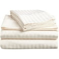 thumbnail image 1 of Hotel Soft 600-Thread Count Soft Egyptian Cotton Easy Care 4-PCs Sheet Set Fit upto 9-12" Inch Deep Pockets Stripe Pattern ( Full, Ivory ), 1 of 6