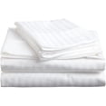 thumbnail image 1 of Hotel Soft 600-Thread Count Soft Egyptian Cotton Easy Care 4-PCs Sheet Set Fit upto 9-12" Inch Deep Pockets Stripe Pattern ( Twin, White ), 1 of 1
