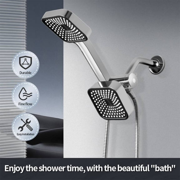 Hotel Spa 3-Way High Pressure Luxury Shower Head/Handheld Showerhead Combo with Water Saving Economy Mode/Chrome