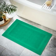 Premium Cotton Banded Green Bath Mats Pack of 2, 22x34 inches [Not a Bathroom Rug] - Infinitee Xclusives