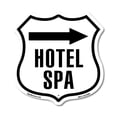thumbnail image 1 of Hotel Spa Right 12 inch X 12 inch Shield-Shaped Rust-Free Aluminum Metal Sign Weather Resistant Made in the USA, 1 of 6