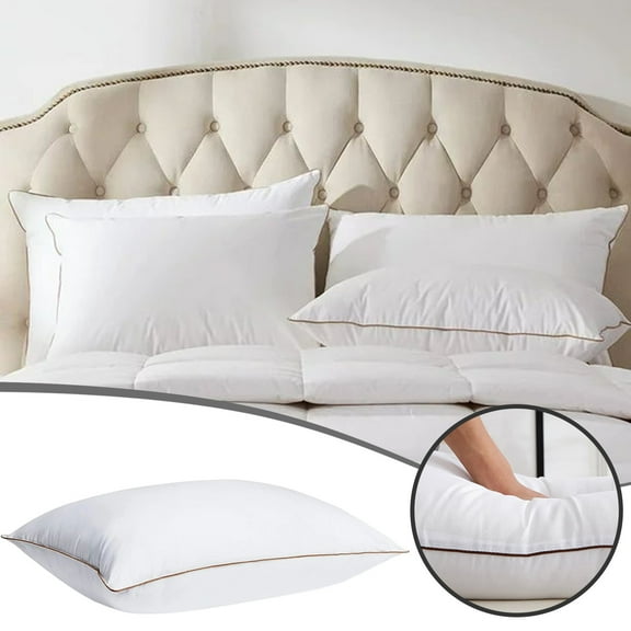 Hotel Standard Goose Feather Down Pillows for Sleeping Comfort and Support with Breathable Downproof Cover