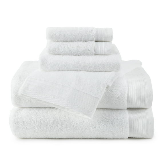 Hotel Style 100% Organic Cotton Luxury 6-Piece Towel Set, Arctic White