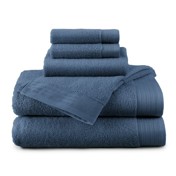 Hotel Style 100% Organic Cotton Luxury 6-Piece Towel Set, Marine Deep