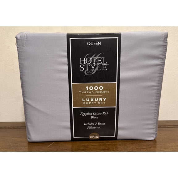 Hotel Style 1000 Thread Count Egyptian Cotton-Rich Luxury Sheet Set Queen Grey