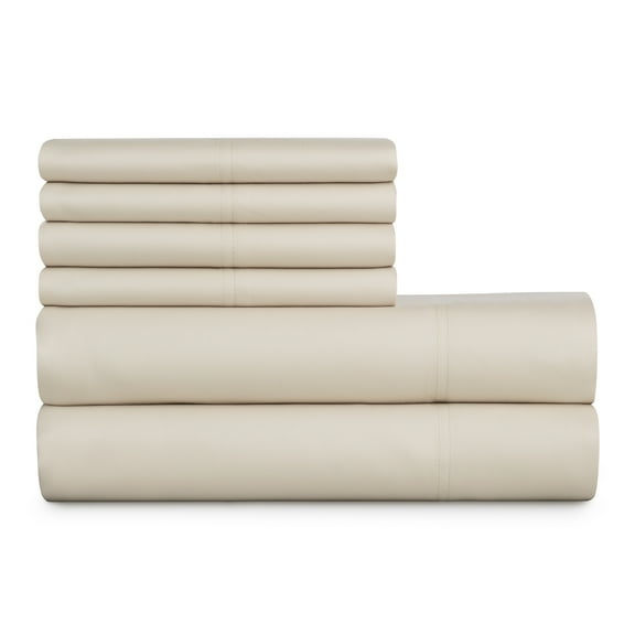 Hotel Style 1000 Tread Count Ivory Sugar Egyptian Cotton Luxury Bed Sheet Set, Queen
