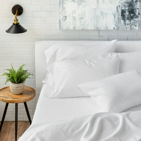 Hotel Style 1200 Thread Count Cotton Rich 6-Piece Sheet Set, Arctic White, Queen