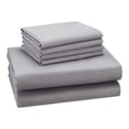 thumbnail image 1 of Hotel Style 1200 Thread Count Cotton Rich 6-Piece Sheet Set, Soft Silver Color, Full, 1 of 7