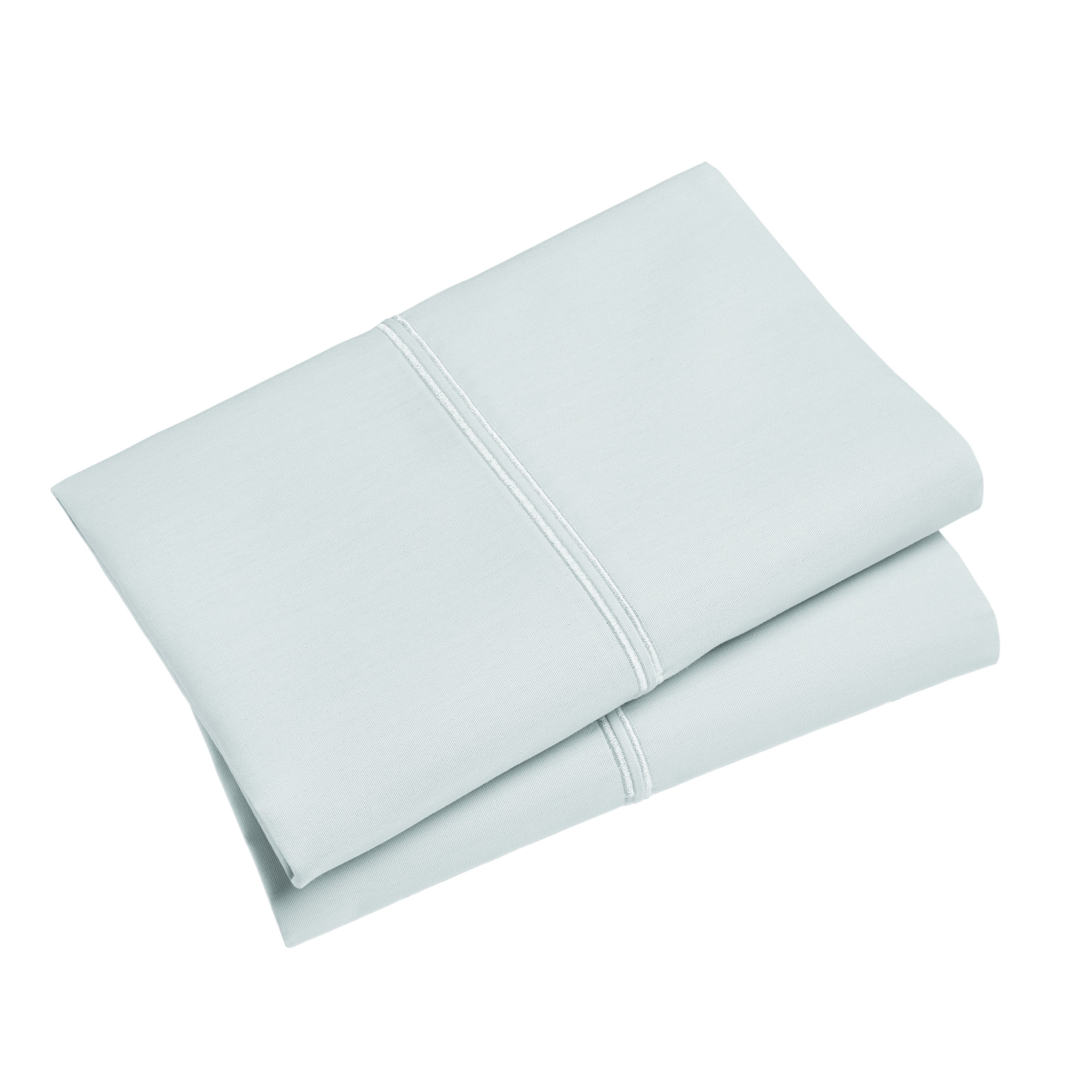 Hotel Style 300 Thread Count Blue Pillowcase with Blue Hem, King, 2 Count, Adult/Teen