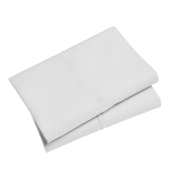 Hotel Style 300 Thread Count Silver Pillowcase with Silver Hem, Standard/Queen, 2 Count , Adult/Teen