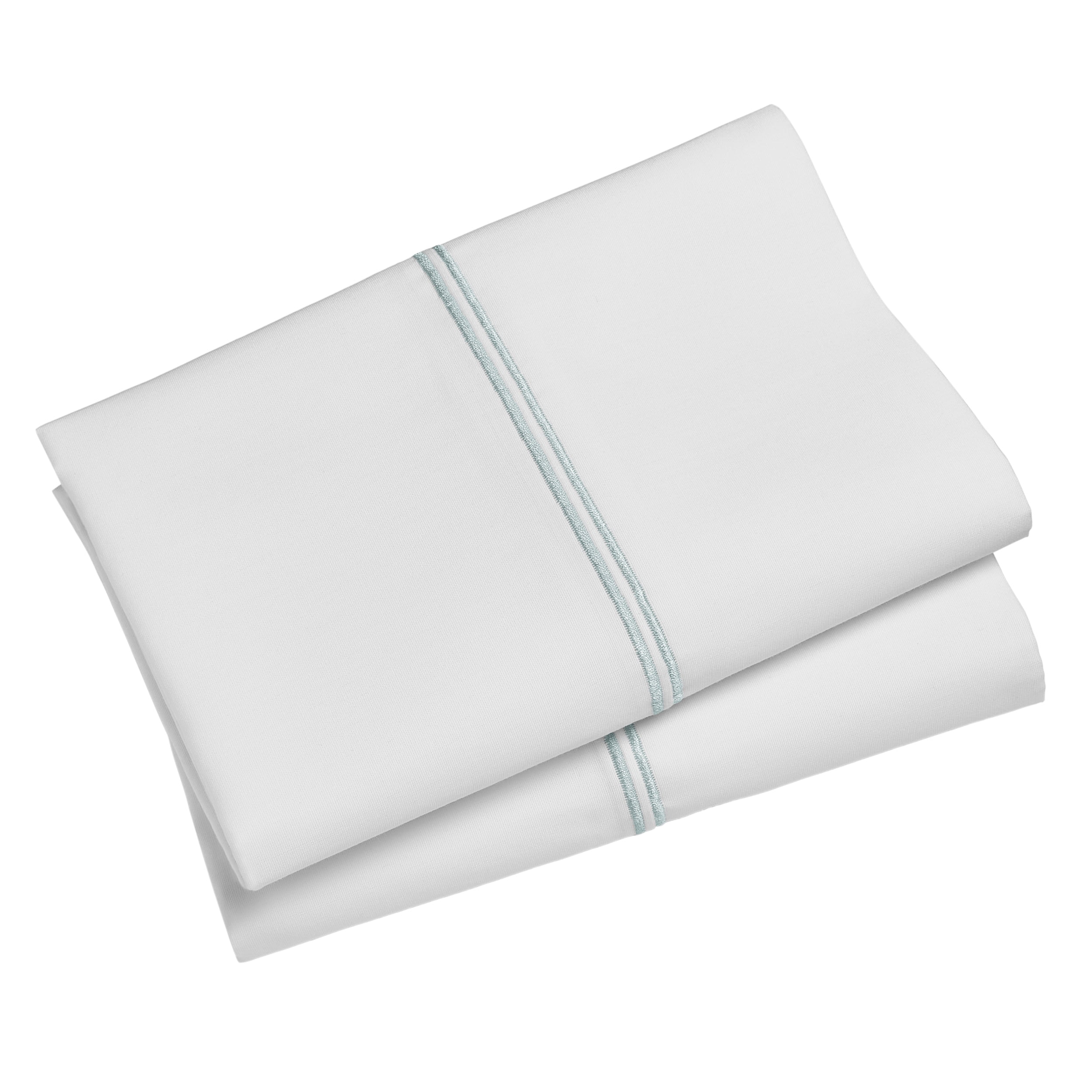 Hotel Style 300 Thread Count White Pillowcase with Blue Hem, Standard/Queen, 2 Count , Adult/Teen