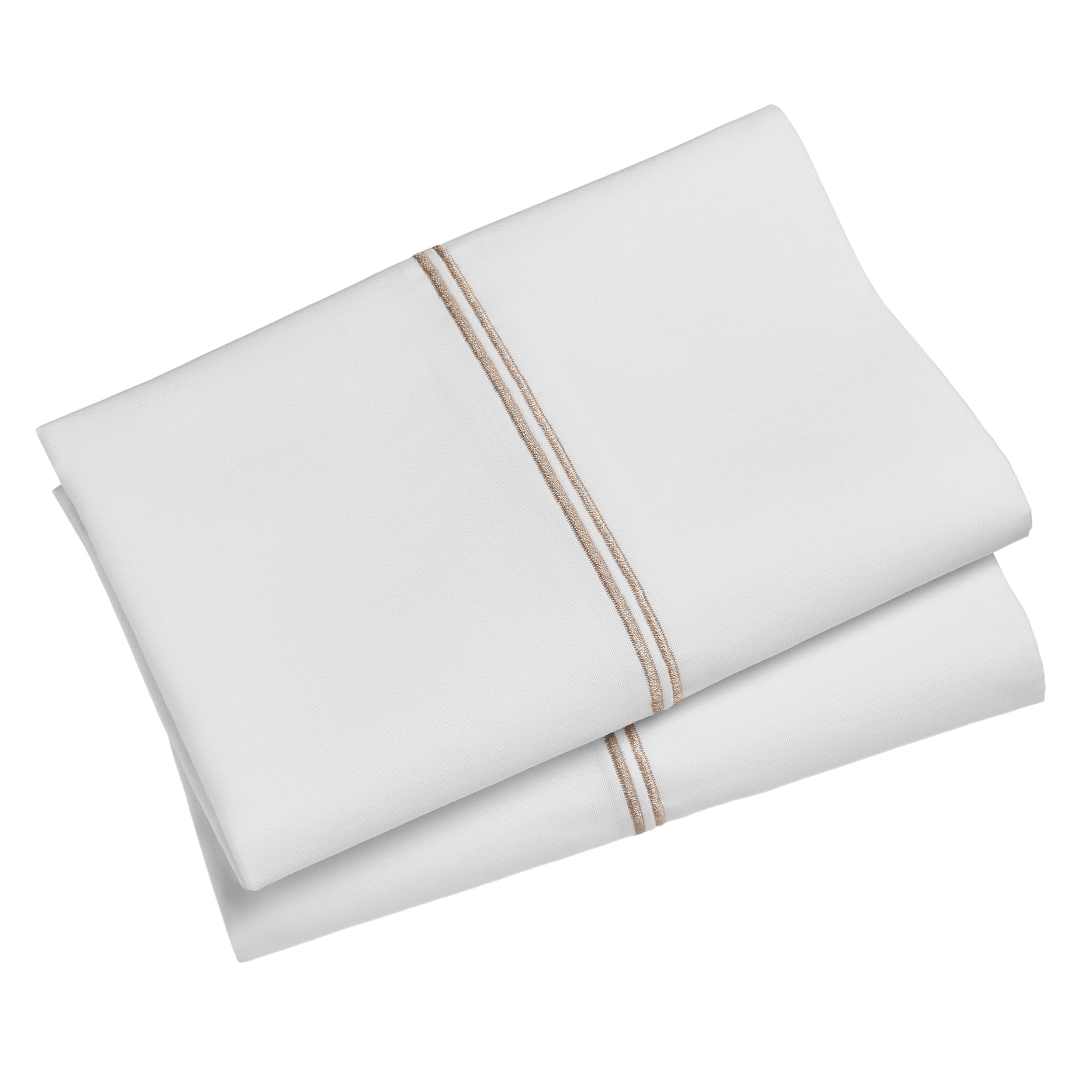 Bedemu King Size Pillowcases Set Of 2 - 100% Cotton 600 Thread Count, Hidden Zipper, White With Black Trim, 20" X 36" - View #3
