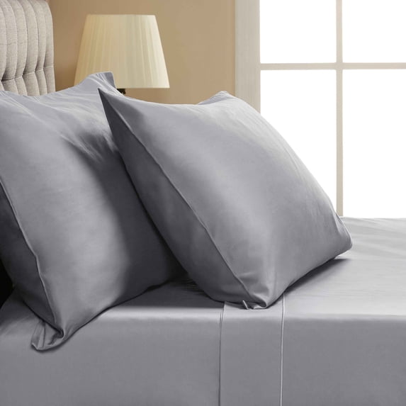 Hotel Style 4-Piece 1000 Thread Count Egyptian Cotton Bedding Sheet Set, Queen, Soft Silver
