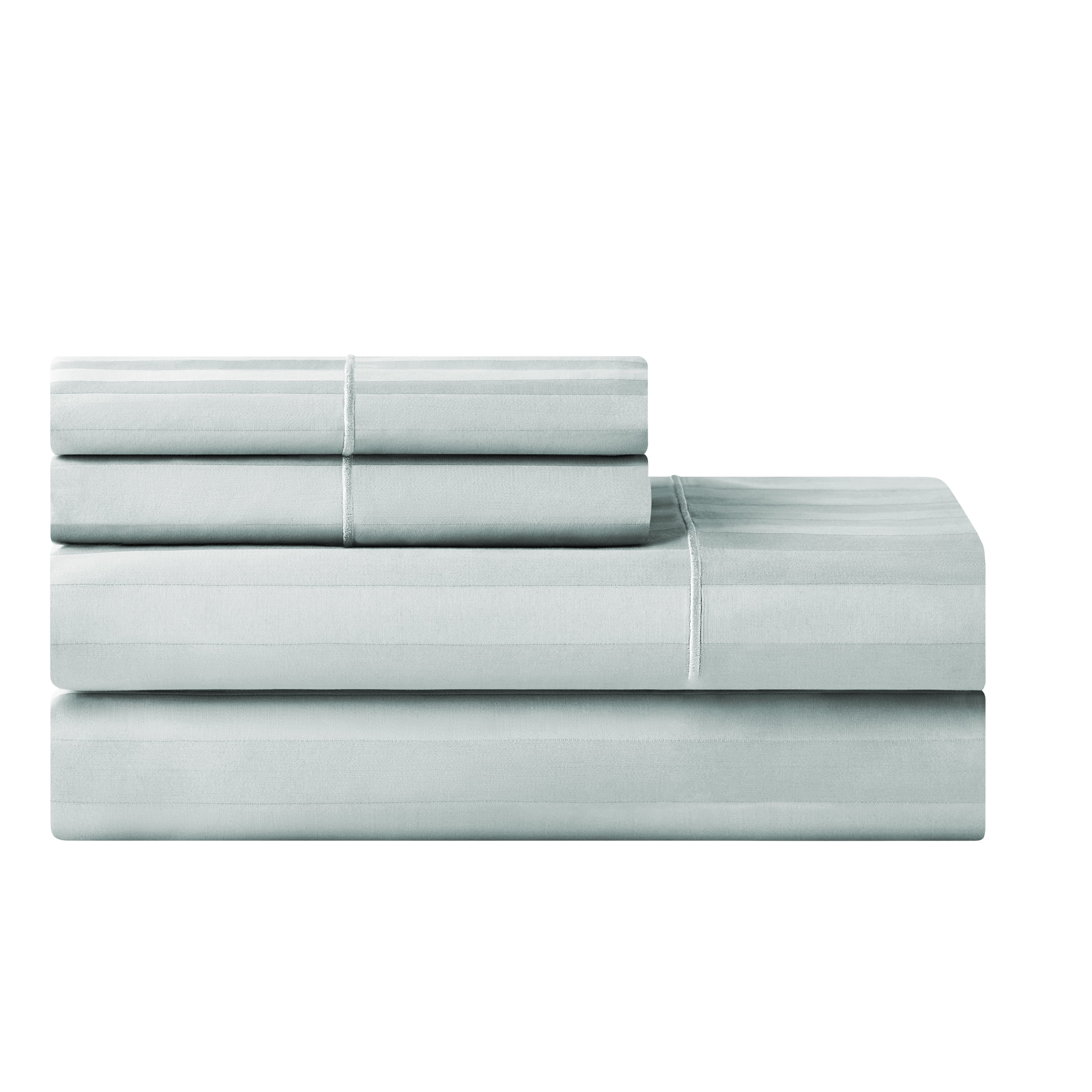 Hotel Style 4-Piece 600 Thread Count Blue Stripe Egyptian Cotton